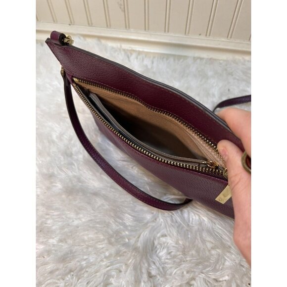 G.I.L.I. flat  Zip Crossbody  PLUM DARK PURPLE - Picture 9 of 12